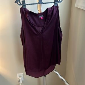 Vince Camuto Sleeveless V Neck Rumple Blouse